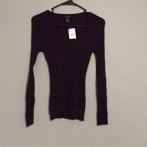 Purple v-neck sweater